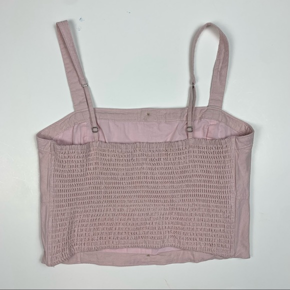 Abercrombie & Fitch Light Baby Pink Structured Button Down Crop Top - Picture 4 of 5